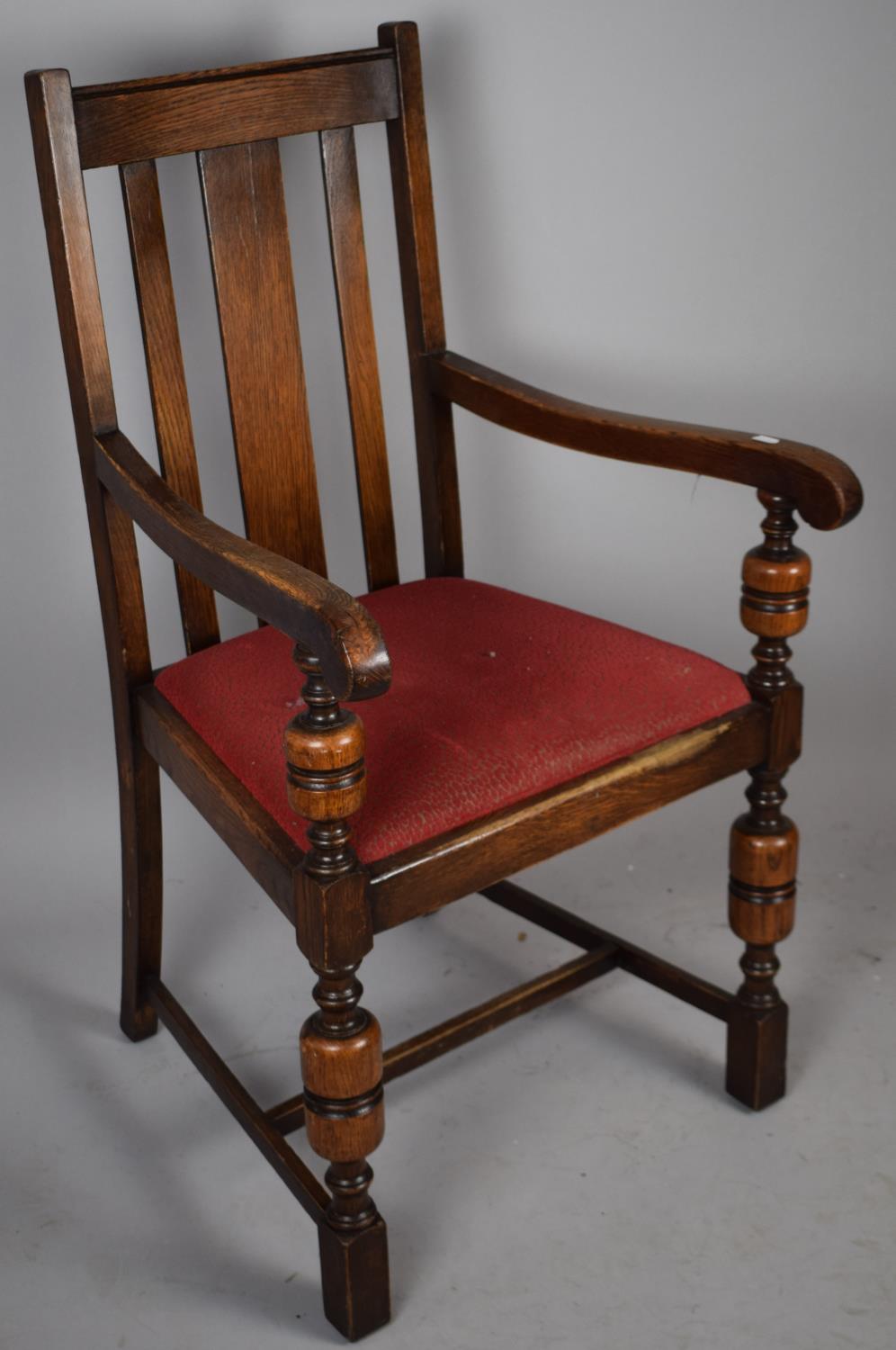 An Edwardian Oak Side Armchair