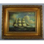 A Gilt Framed Print of a Sailing Ship, 39cm Wide