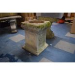 A Reconstituted Stone Garden Plinth or Stand, 32cm Square