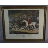 A Framed Print of an Engraving, "William Smith Huntsman to the Brocklesby Hands", 37.5cm wide