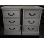 A Pair of White Painted Bedside Chests, Each 43cm Wide