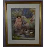 A Framed Margaret Tarrant Print, The Water Lily Pond, 28cm Wide