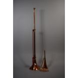 A Small Reproduction Copper and Brass Coaching Horn and a Reproduction Hunting Horn