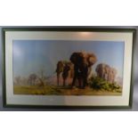 A Framed David Shepherd Print, "The Ivory is Theirs", 75cm wide