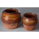 Two Glazed Terracotta Vases, The Tallest 22cm