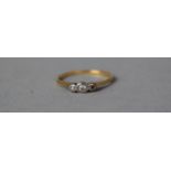 A 18ct Gold and Three Diamond Engagement Ring, Missing One Stone, 1.7g