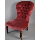 A Mid 20th Balloon Back Buttoned Upholstered Nursing Chair