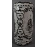 A Ceramic Cylindrical Stick Stand with Floral Decoration, 43cm high