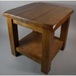A Modern Square Topped Occasional Table with Stretcher Shelf, 45cm