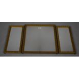 A Mid 20th Century Gilt Framed Triple Dressing Table Mirror, 49cm high