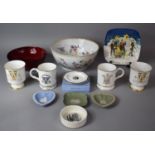 A Collection of English Ceramics to Include Three Pieces of Wedgwood Jasperware, Boxed Wedgwood
