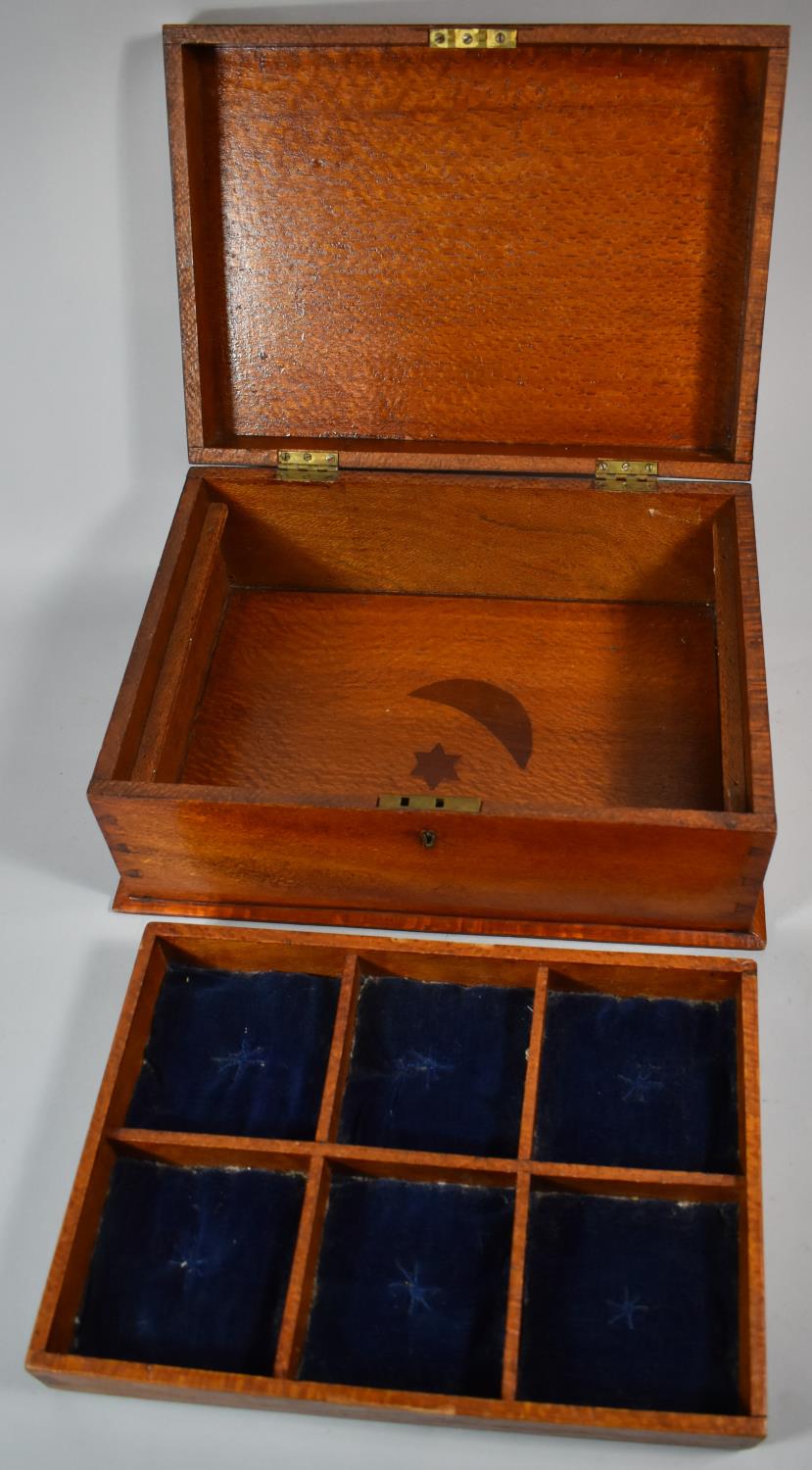 A Pretty Inlaid Work Box with Fitted Removable Inner Tray, 37cm Wide - Image 3 of 3