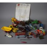 A Collection of Various Playworn Diecast Toys, Together with a Corgi Model Club Letter