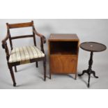 A 19th Century Mahogany Side Armchair, Edwardian Bedside Cabinet and Reproduction Circular Topped