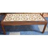 A Vintage Tile Topped Rectangular Coffee Table, 110cm Long