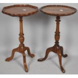 Two Reproduction Mahogany Tripod Wine Tables