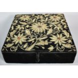 A Jewelled and Wire Decorated Velvet Covered Jewellery Box of Square Form, 23cms