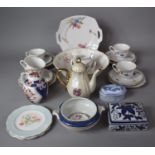 A Collection of Continental and Oriental Ceramics to Include Floral Patterned Tea Set, Gilt