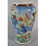 An Interesting Chinese Baluster Shaped Vase in the Imari Pallet Decorated with Maidens in Garden and