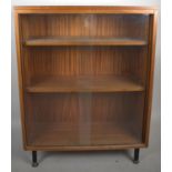 A Mid 20th Century Glazed Two Shelf Open Bookcase, 75cm Wide