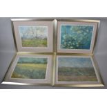 A Set of Four Framed Vincent Van Gogh Prints, Each 52cm wide