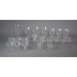 A Collection of Etched Drinking Glasses to Include Finely Etched Cordial, Wines, Sherries, Liqueurs,
