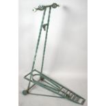 A Reproduction Wrought Iron Boot Pull with Ceramic Handles, 90cm high