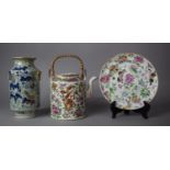 A Collection of Three Pieces of 19th Century Chinese Famille Rose Canton Export to Include Teapot,