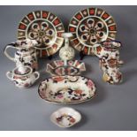 A Collection of Ceramics to Include Two Royal Crown Derby Imari Plates, Shimabara Imari Shaped Dish,