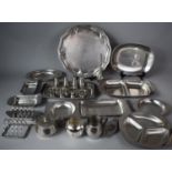 A Collection of Stainless Steel Dinnerwares to include Salt and Pepper Pots, Chichester Egg