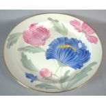 A Grays Pottery Hand Painted Charger Decorated with Flowers, 36cm Diameter