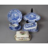 A Collection of Spode to Include Italian Pattern Lobed Shaped Dish, Tea Cup and Saucer, Side