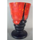 A Large Coloured Glass Vase, 37.5cm high. Some Chips to Rim