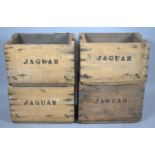 A Set of Four Wooden Tool or Part Boxes Stencilled "Jaguar", Each 37cm long