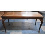 A Late 20th Century Mahogany Framed Rectangular Coffee Table with Tooled Leather Top Under Glass,