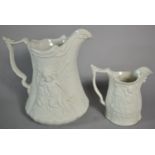 Two Portmeirion Parian Jugs, The Largest 16cm high