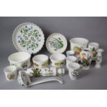 A Collection of Portmeirion to Include Botanic Garden Ladle, Rolling Pin, Mugs, Candlestick, Birds