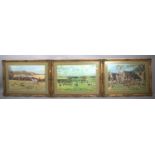 A Set of Elizabeth Sharp Gilt Framed Hunting Scene Prints, The Belvoir, Below the Castle (1960), The