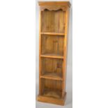 A Modern Pine Narrow Three Shelf Display Case, 32.5cm Wide