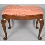 An Edwardian Dressing Table Stool on Cabriole Legs, 65cm Wide