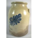 An American Glazed Stoneware Jar, Probably Alexandria, Virginia, Two Handles, Floral Decoration,
