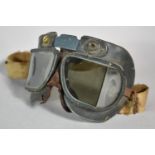 A Pair of Military Air Ministry Flying Goggles, Stamped 22C/826/2024, Angled Lenses