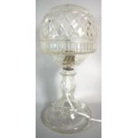 A Crystal Table Lamp, 31cm high