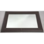 A Modern Rectangular Leather Effect Framed Wall Mirror, 95.5cm wide