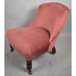 A Late 19th/Early 20th Century Pink Upholstered Ladies Nursing Chair