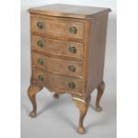 A Reproduction Serpentine Fronted Chest of Four Drawers on Short Cabriole Supports, 35cm Wide, A