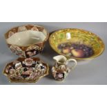 A Collection of Masons "Penang" China amd a Hand Painted Bowl Decorated with Apples and Grapes