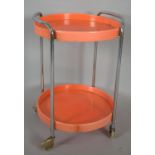 A Vintage Circular Two Tier Trolley with Chrome Supports, 41.5cm Diameter