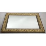 A Large Moulded Gilt Framed Wall Mirror with Bevelled Glass, 83x113cm