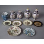 A Collection of Late 20th Century Ceramics to Include Chockin Ware Plates, Lidded Canisters,